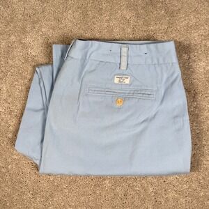 Vineyard Vines Men's 38x30 Light Blue Chino Pants Flat Front Casual Cotton